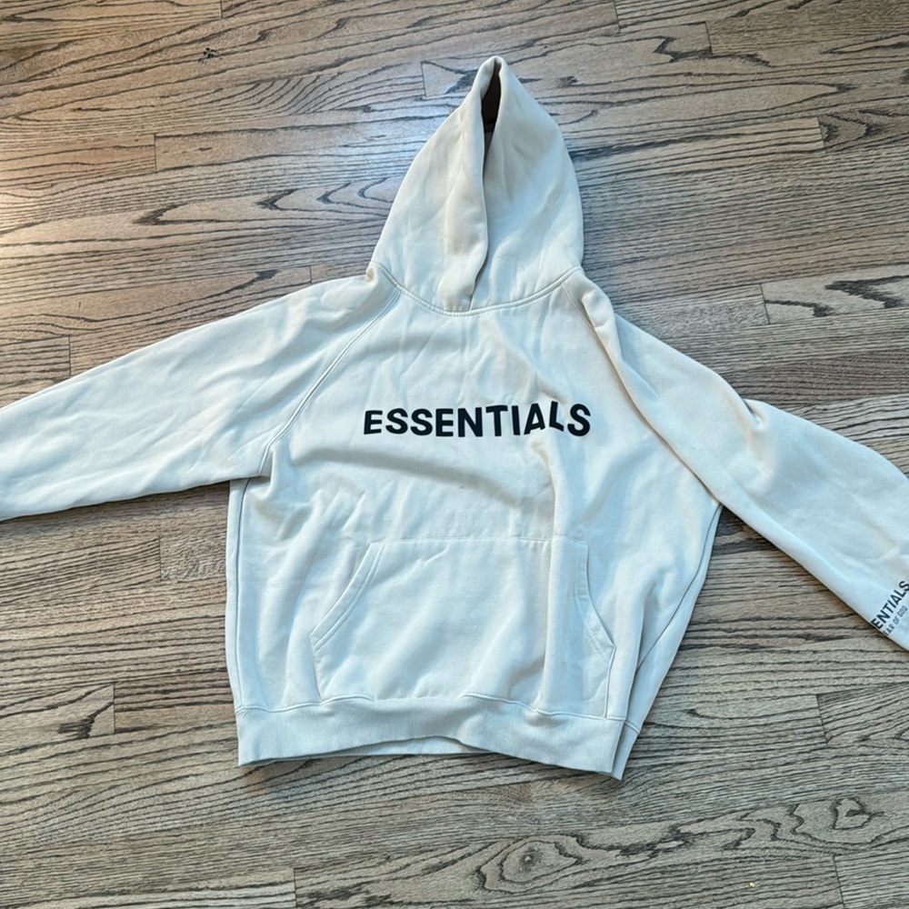 Essentials Hoodie Fear of God Sweatshirt Men & Women - Size Small - Color Beige